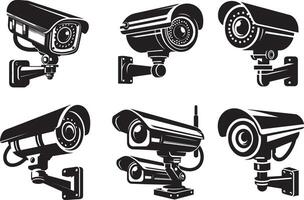 Security surveillance camera, CCTV icons set vector