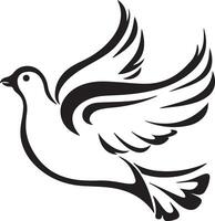 Dove black illustration vector