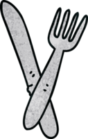 hand drawn quirky cartoon cutlery png
