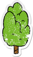 mano dibujado afligido pegatina dibujos animados garabatear soltero verde árbol png
