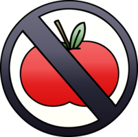 gradient shaded cartoon of a no food allowed sign png