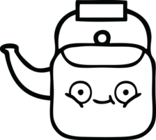 line drawing cartoon of a kettle png