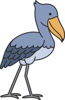 Shoebill stork illustration vector