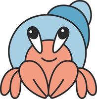 Cute hermit crab vector