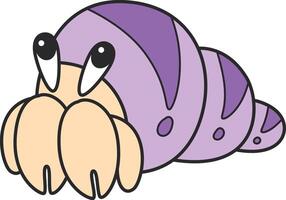 Cute hermit crab vector