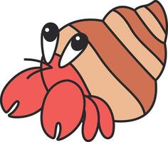 Cute hermit crab vector