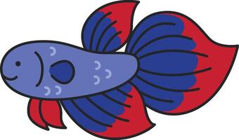 Betta fish illustration vector