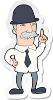 sticker of a cartoon man in bowler hat png