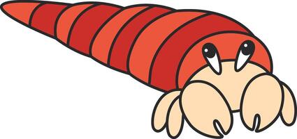 Cute hermit crab vector