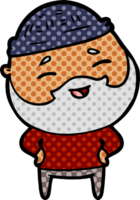 cartoon happy bearded man png