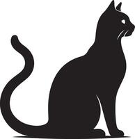 Cat Silhouette art black clip art isolated on a white background vector