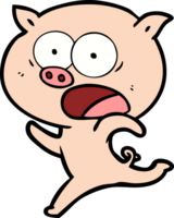 Cartoon-Schwein läuft png