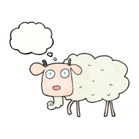 hand drawn thought bubble textured cartoon goat png