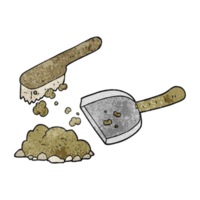 hand textured cartoon dust pan and brush png