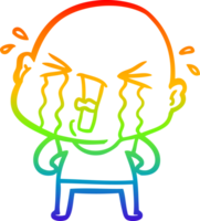 regenboog helling lijn tekening van een tekenfilm huilen kaal Mens png