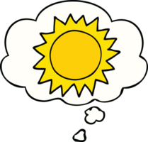 cartoon sun with thought bubble png