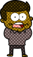 tecknad chockad man png