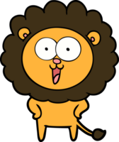 heureux, dessin animé, lion png