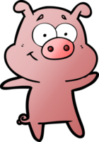 cochon dessin animé heureux png