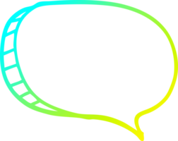 cold gradient line drawing of a cartoon speech bubble png