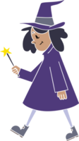 hand drawn quirky cartoon witch png