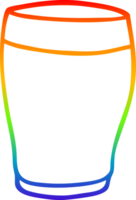 Regenbogen Gradient Linie Zeichnung von ein Karikatur Pint von Stout png