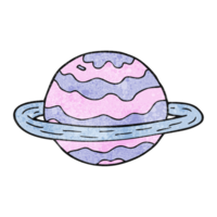 main texturé dessin animé extraterrestre planète png