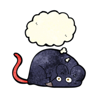 cartoon white mouse with thought bubble png