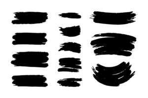 Black Distress Brushes. Grunge Texture. Splash Banner. vector