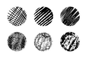 Set of Abstract Round, Hand drawn doodle shapes. vector