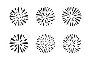 firework, starburst hand drawn vector