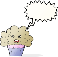 cupcake grande de dibujos animados con burbujas de discurso png