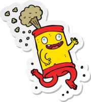 sticker of a cartoon crazy soda can png