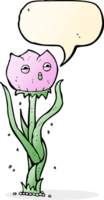 cartone animato fiore con discorso bolla png