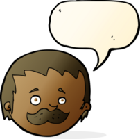 homme de dessin animé avec moustache avec bulle de dialogue png