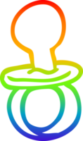 Regenbogen Gradient Linie Zeichnung von ein Karikatur Baby Schnuller png