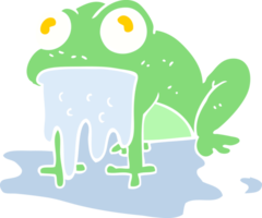 flat color illustration of gross little frog png