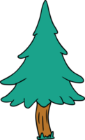 hand drawn cartoon doodle of woodland pine trees png