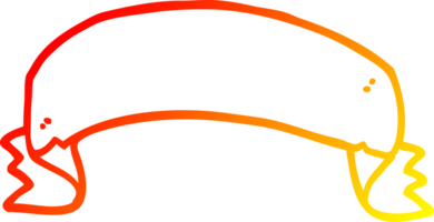 warm gradient line drawing of a cartoon scroll banner png