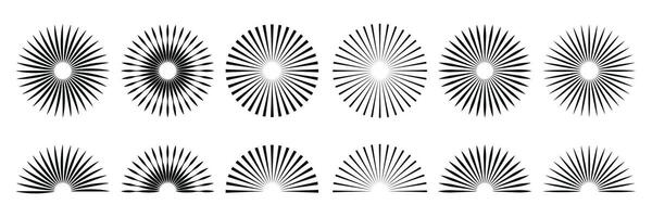 Set of Sunburst icon collection. Sunburst element, Rays, beam. vector