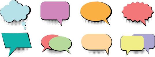 Set of empty comic speech bubbles. Collection of blank speech bubbles. Bubble speech phrase. vector