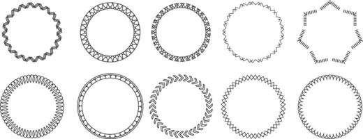 conjunto de Clásico céltico circulo marcos decorativo borde, construido desde líneas, conformado vector