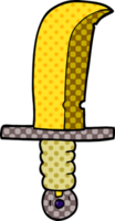 cartoon doodle of an old bronze sword png