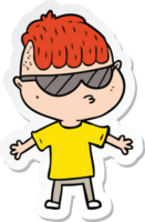 sticker of a cartoon boy wearing sunglasses png