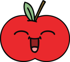 linda dibujos animados de un rojo manzana png