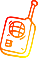 warm gradient line drawing of a cartoon walkie talkie png