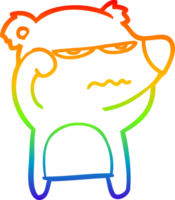 arco Iris gradiente linha desenhando do uma Bravo Urso polar desenho animado png