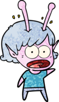 cartoon shocked alien girl png