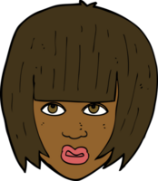 cartoon annoyed girl with big hair png
