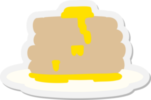 cartoon stack of pancakes with butter sticker png